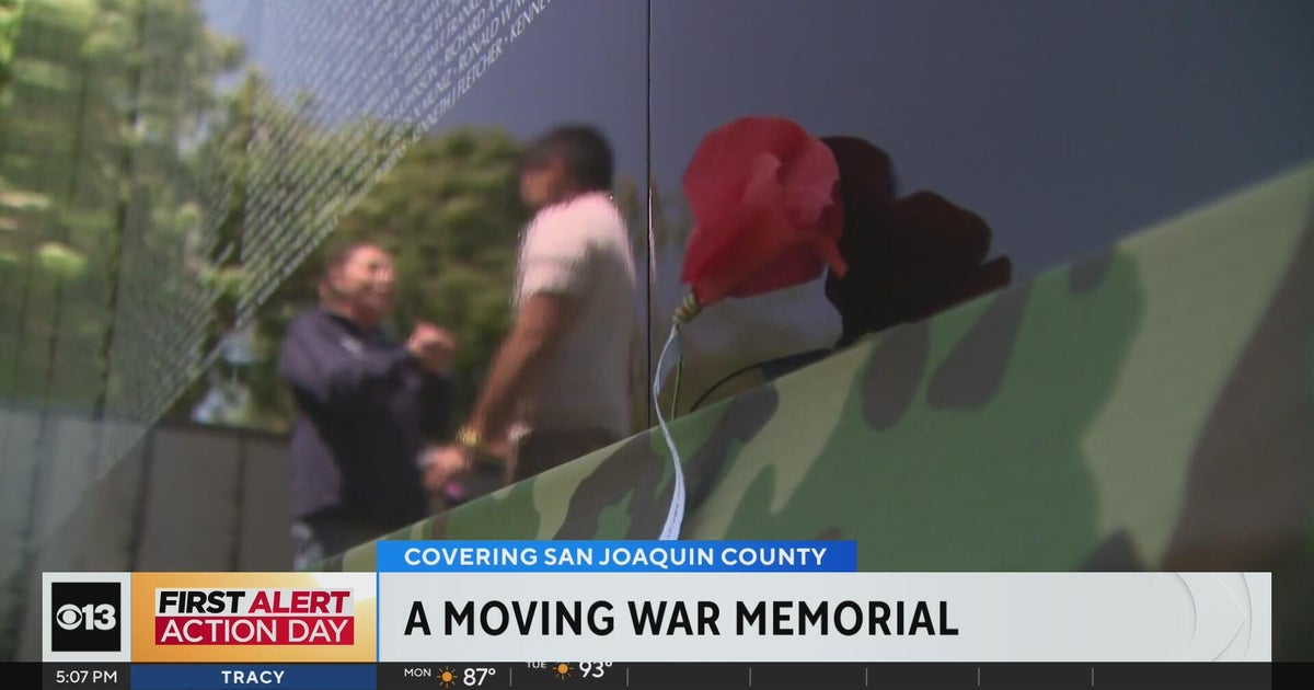 Replica of Washington DC Vietnam Veterans Memorial Wall visits Stockton