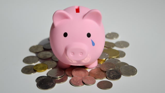Financial illustration: savings, recession, inflation, increasing  cost of living 