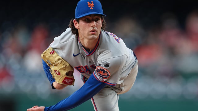 Zach Thornton #49 of the New York Mets pitches during the second inning of his Major League debut against the Washington Nationals at Nationals Park on May 20, 2026 in Washington, DC. 