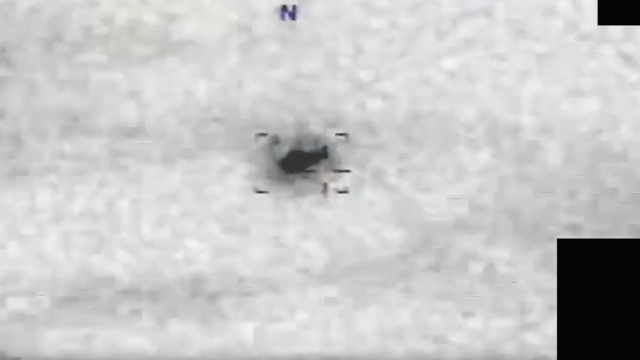 A screenshot from a video of a UAP released by the Pentagon on May 22, 2026. 