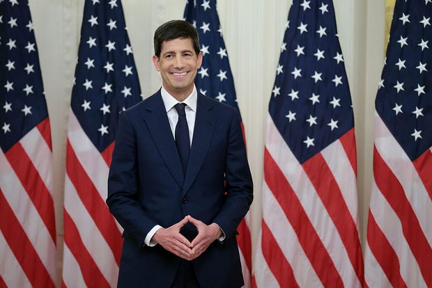 Kevin Warsh arrives for his swearing-in ceremony as Fed chair in the East Room of the White House on May 22, 2026.