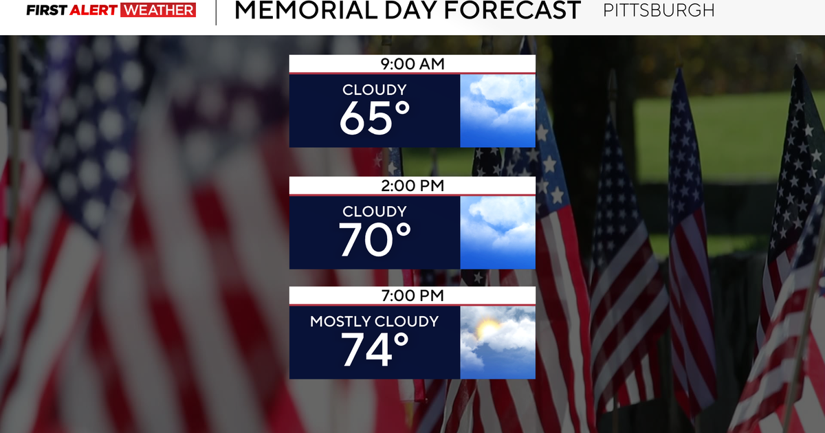 Rain and thunderstorms possible on Memorial Day Weekend Sunday in Pittsburgh