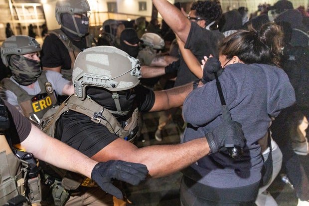 Federal immigration officers clash with protesters in New Jersey