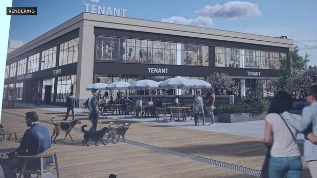 Rendering of new mall building