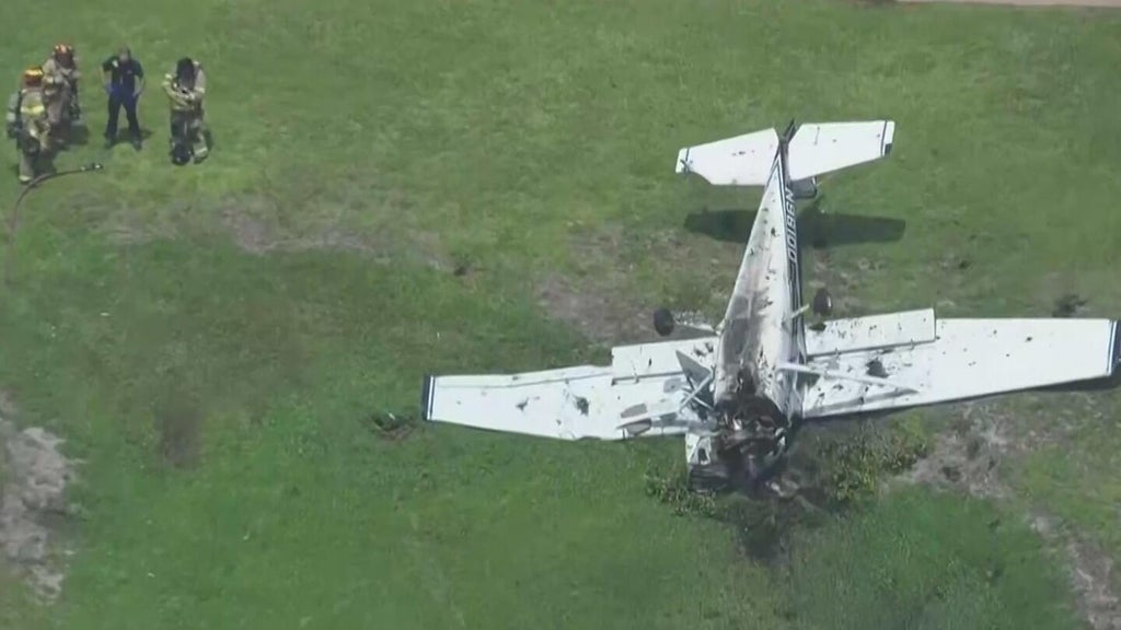 A flight instructor and student hospitalized after a small plane crashed in Pembroke Pines