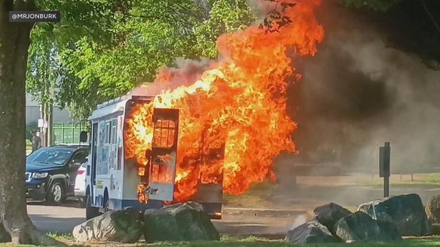 Ice cream truck fire at Delaware River park in Philadelphia leaves driver with minor burns 