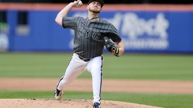 Christian Scott #45 of the New York Mets pitches during the second inning against the Miami Marlins at Citi Field on May 30, 2026 in New York City. 