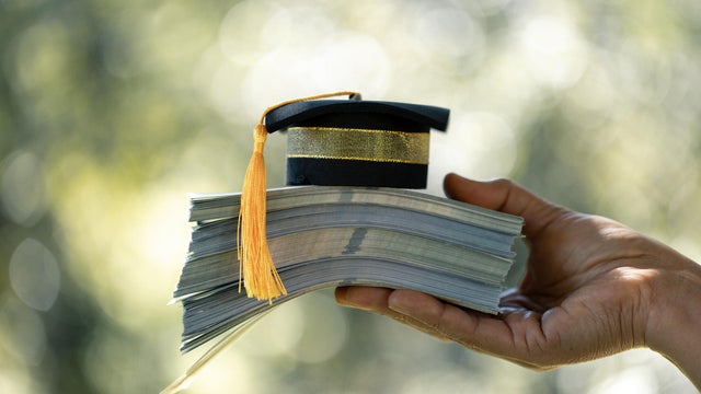 Planning student loan for studying abroad for college or university degree. concept for education and scholarship, student loan, study financial, save money for a degree, saving for education 