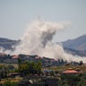 Smoke billows from southern Lebanon, following Israeli strikes, as seen from Nabatieh 