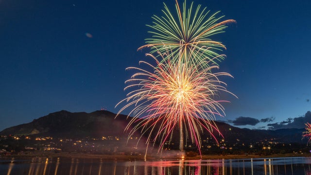 Fireworks celebration of USA July 4 Colorado 