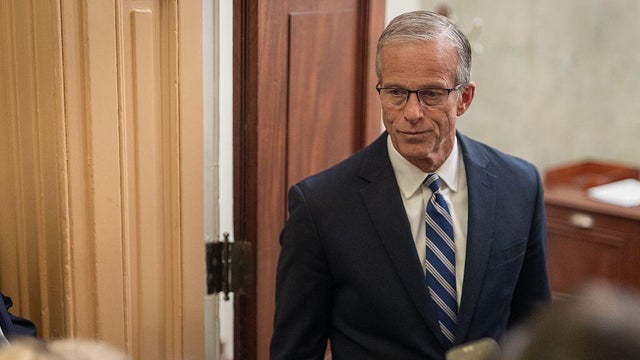 Senate Majority Leader John Thune of South Dakota speaks to reporters as the Senate votes on amendments to a reconciliation package at the U.S. Capitol in Washington, D.C., on June 4, 2026. 