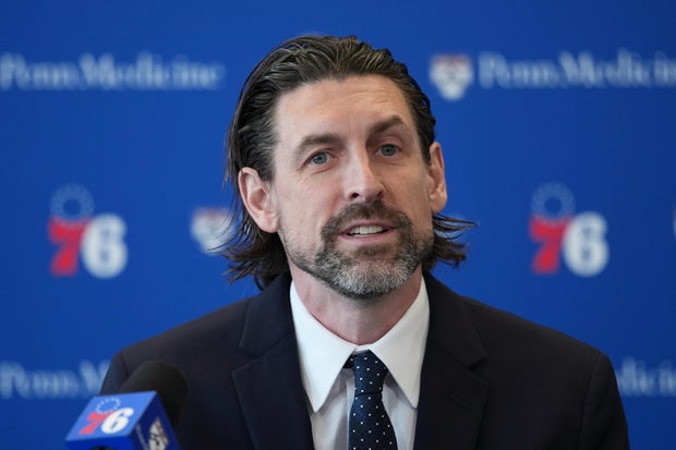 Mike Gansey speaks during a press conference 