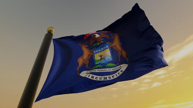 Flag of the US State of Michigan 