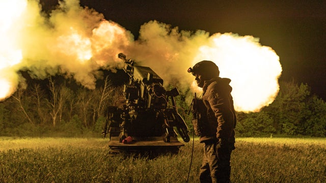 Ukrainian soldiers fire artillery at Russian positions in the Donetsk Oblast, Ukraine, May 31, 2026. 