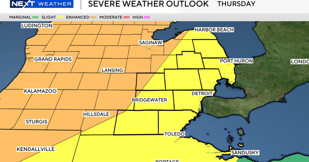 More storms headed to Southeast Michigan on Thursday - CBS Detroit