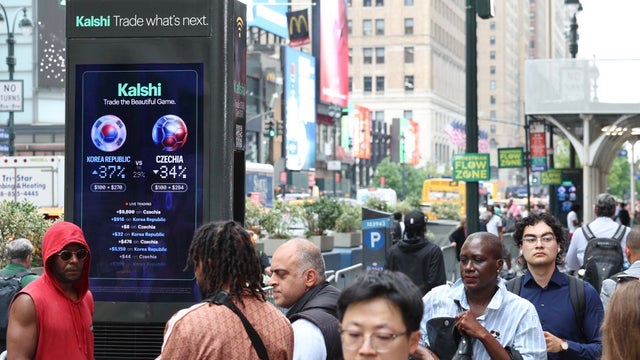 In this photo illustration, the Kalshi online betting app 