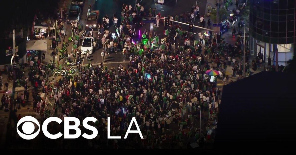 Mexico fans celebrate World Cup win over South Korea in Los Angeles streets