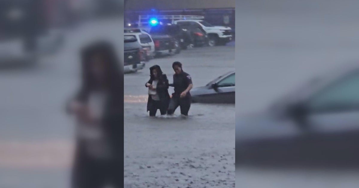 Dallas Flood Rescue: Woman Wades Into High Water As Cars Stall Near Hospital