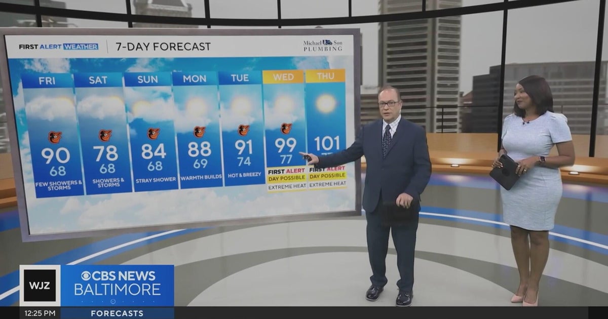 Warm and cloudy Friday afternoon in Maryland with potential late-night showers
