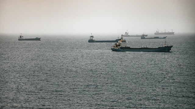 Commercial ships and oil tankers in Gulf of Oman ahead of Hormuz reopening 