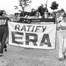 Chris Torracca and Kate McQueen lead Tuesday's (ERA) march. Published Press Herald 8/27/1980 
