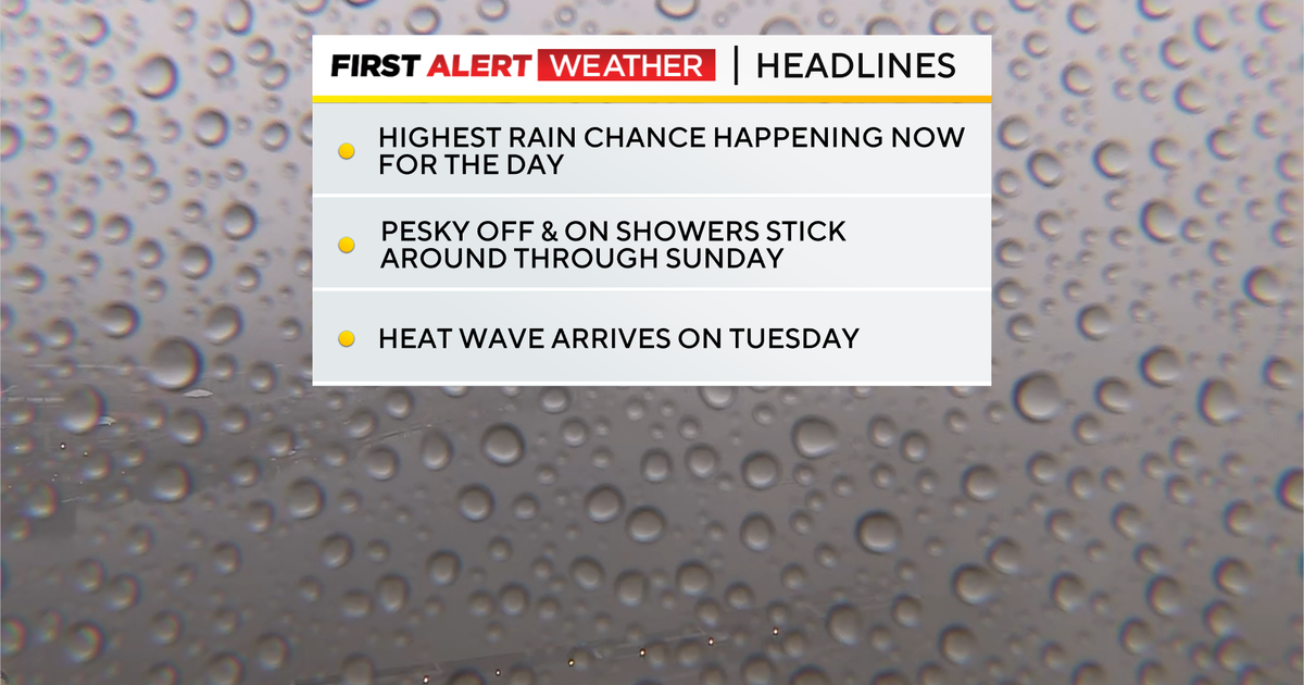 Scattered showers linger in the Pittsburgh area on Saturday before next week's heat wave