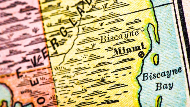 Antique map of Miami, Florida (1899) 