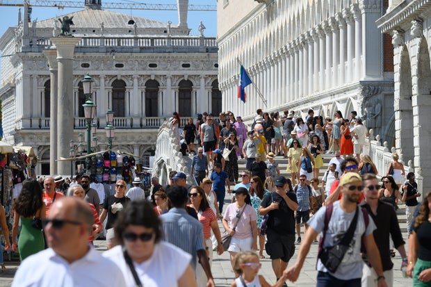 Daily Life In Venice Ahead Of The 82nd Venice International Film Festival. 