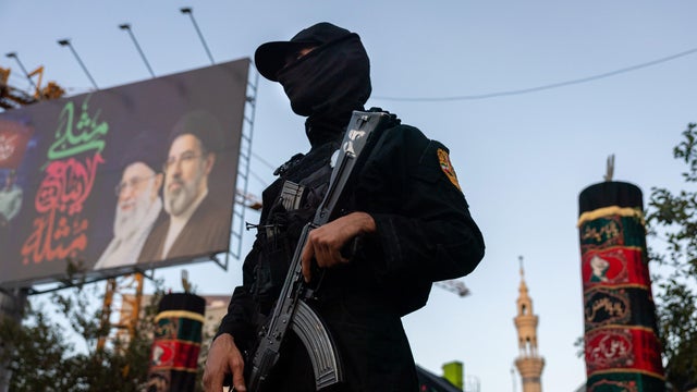 Iranian security forces stand guard in the capital city of Tehran on July 3, 2026, as the country began a week of funeral ceremonies for its former supreme leader, Ayatollah Ali Khamenei. 