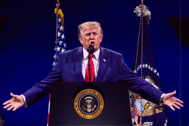 Trump touts American "golden age", attacks communism in July 4th speech