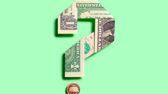 1 dollar bank note question mark 