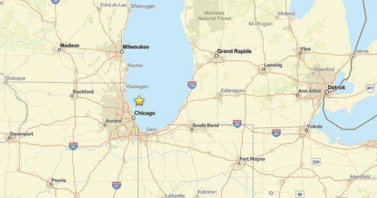 2.9 magnitude earthquake reported in Lake Michigan near north suburbs