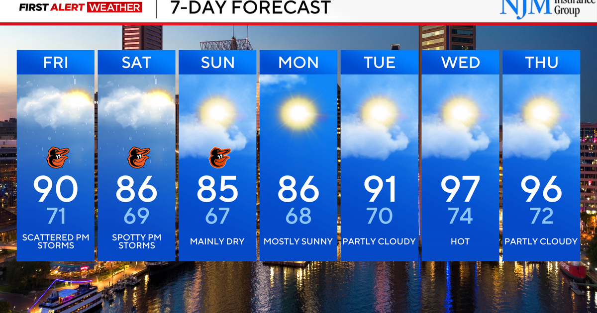 Quieter evening after strong and severe storms Thursday - CBS Baltimore