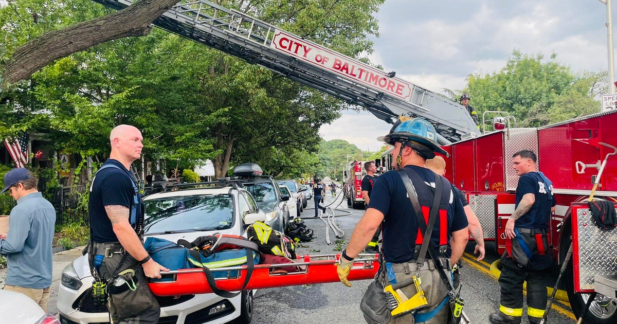 2 Baltimore firefighters injured in Hampden rowhome blaze - CBS Baltimore