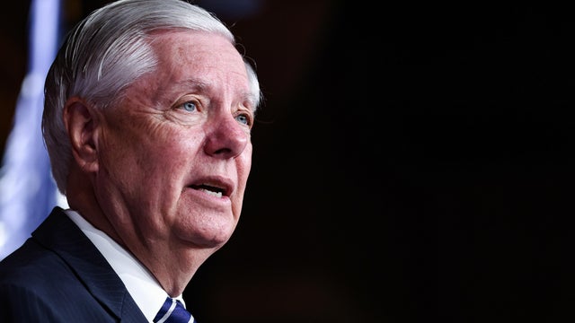 Sen. Lindsey Graham, a Republican from South Carolina, speaks during a news conference at the U.S. Capitol in Washington, D.C., on Monday, April 27, 2026. 