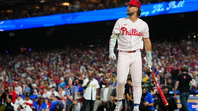 Bryce Harper competes in the Home Run Derby 