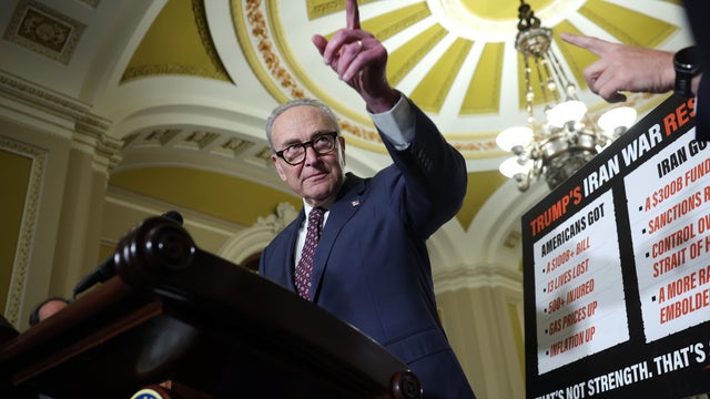 Senate Minority Leader Chuck Schumer speaks to reporters at the U.S. Capitol on June 23, 2026, in Washington, D.C. 