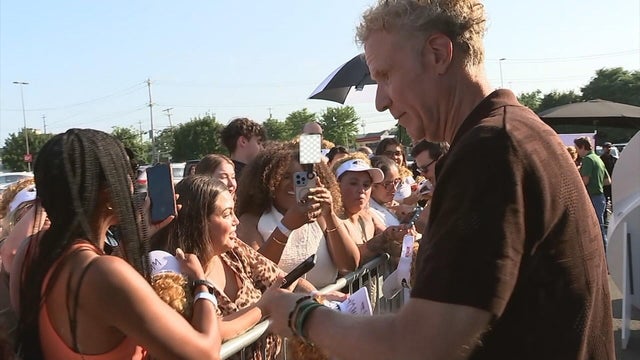 Will Ferrell talks to fans and signs autographs 