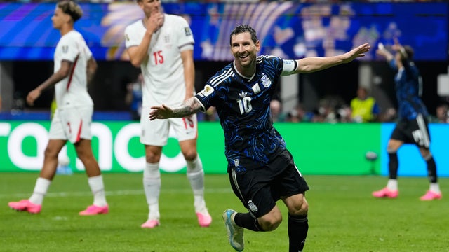 Argentina's Lionel Messi celebrates 