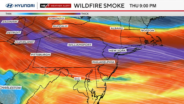 Wildfire smoke on Thursday