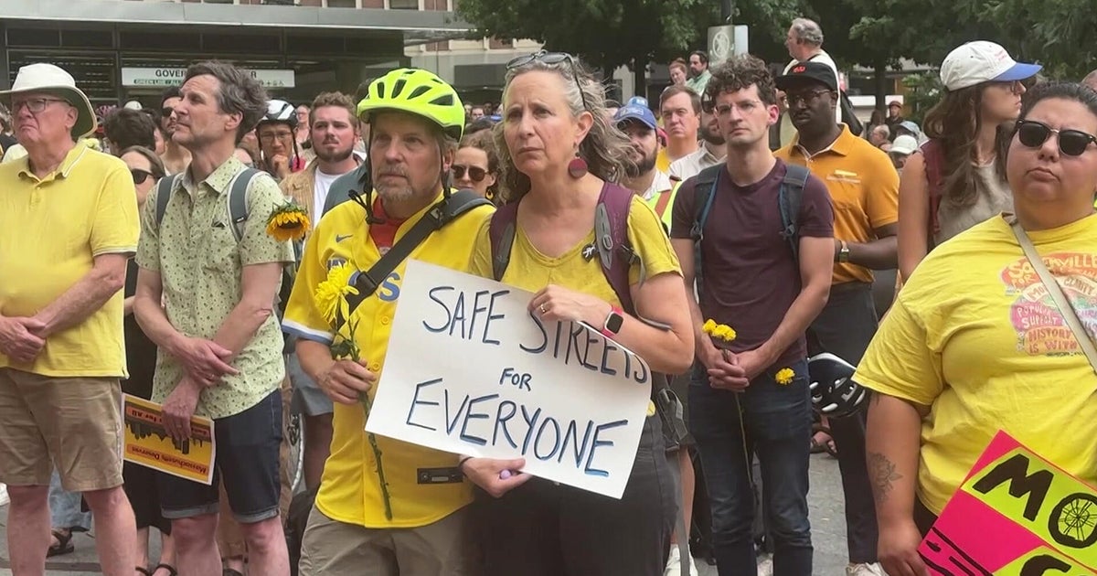 Hundreds bike to Boston City Hall vigil to remember street safety advocate Louisa Gag