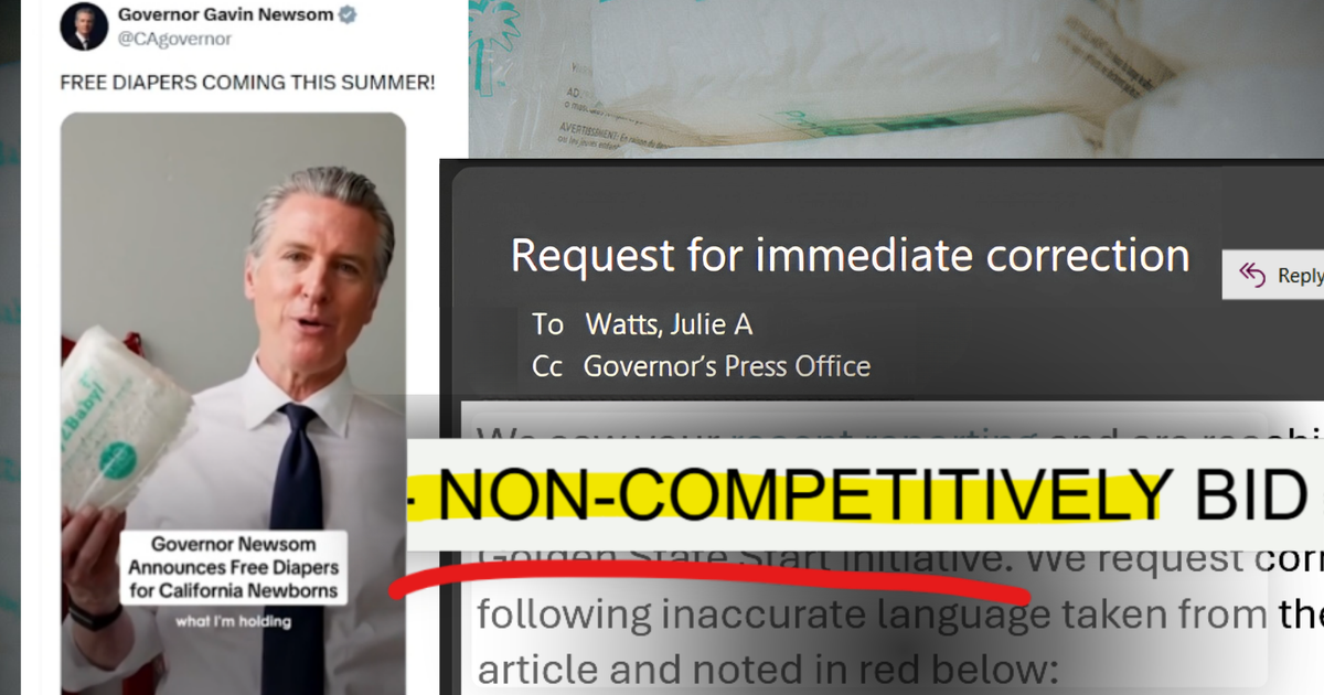 Офисът на Newsom нарече докладването на нашия договор за памперси „очевидно невярно“. Държавните архиви показват какво се е случило