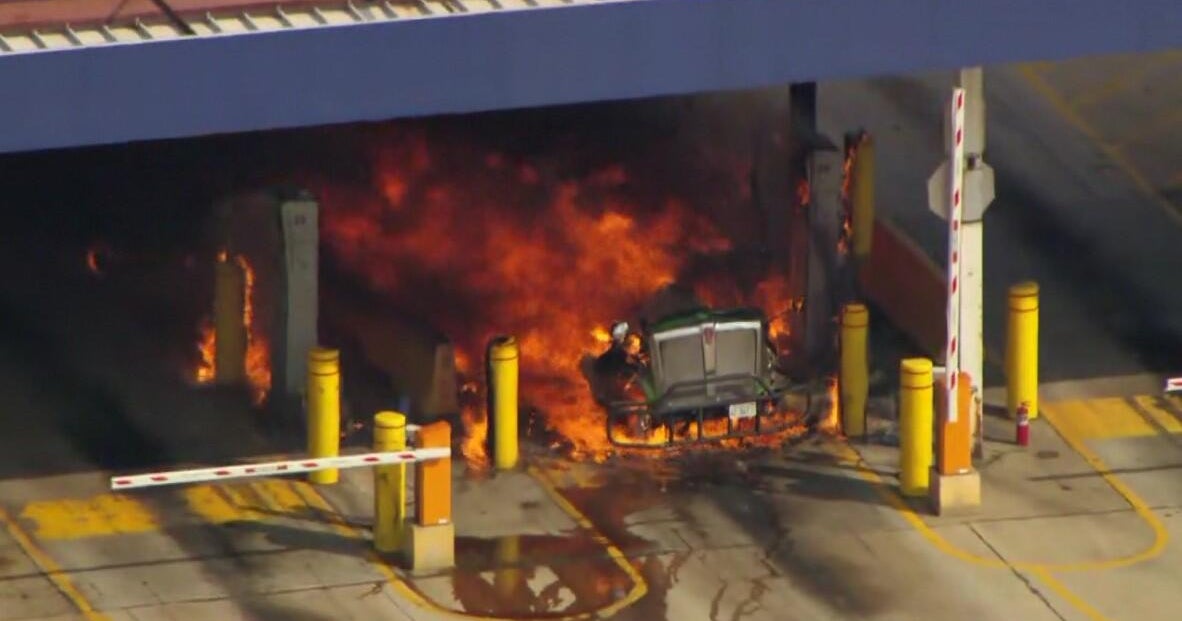 Semi-trailer truck catches fire at freight yard in Elwood