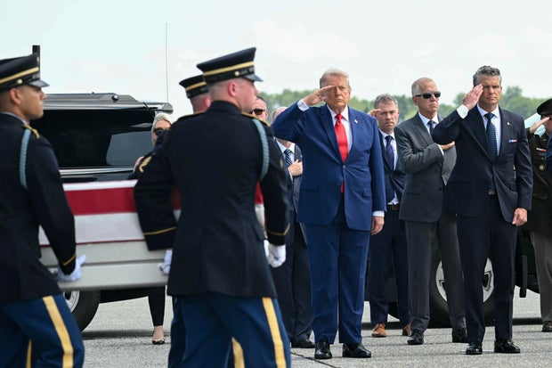 Trump at Dover dignified transfer for soldiers killed in war with Iran