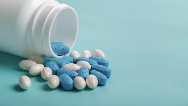 Pills on Color Background 