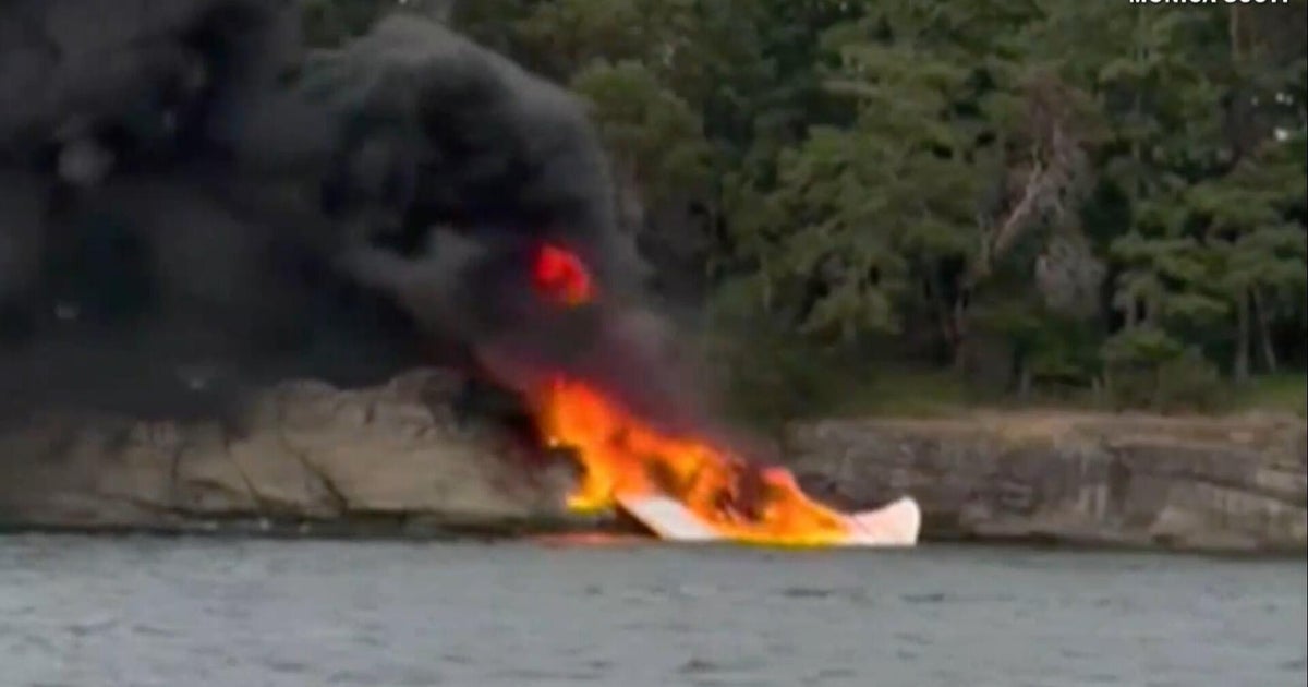Video shows plane slamming into rocky island off Washington state, all 11 on board survive