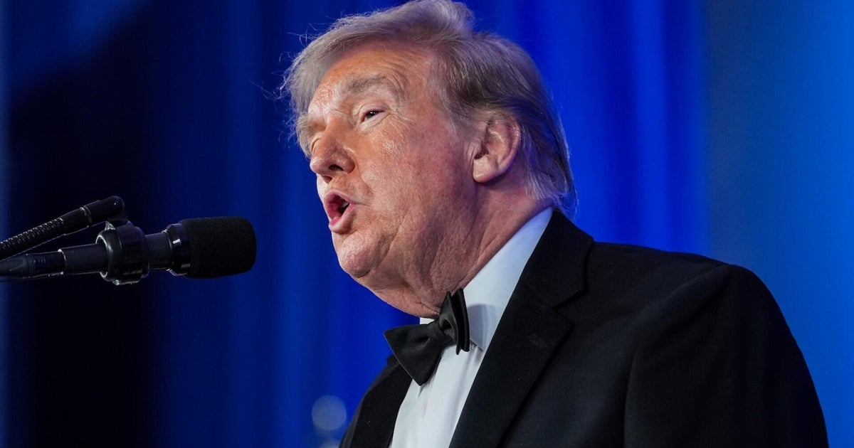 Trump speaks at the rescheduled White House Correspondents’ dinner