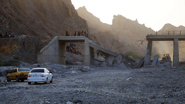 Damage caused by US strikes in Iran's Hormozgan province 