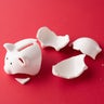 Piggy bank in pieces 