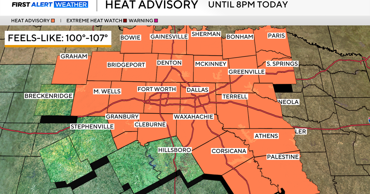 Heat Advisory active for North Texas with high temps, heat indices set to stay in triple digits